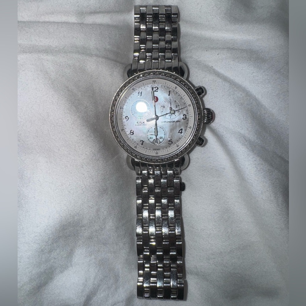 Michelle watch stainless steel with 100 diamonds